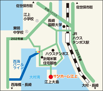 サンホーム江上へのアクセスマップ